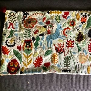 Ikea Rodarv Folklore embroidered lumbar Pillow Cover never used